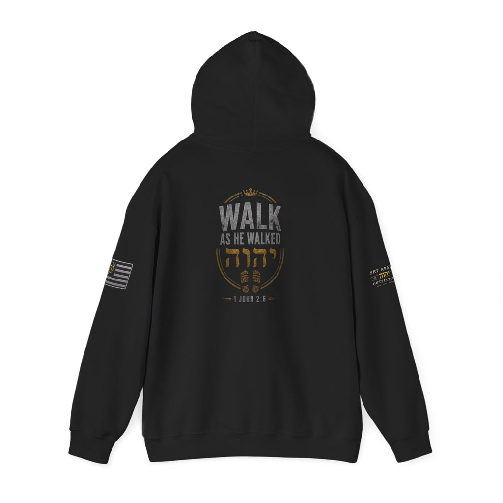 WALK AS HE WALKED | 1 John 2:6 | Premium Heavy Blend™ Hoodie