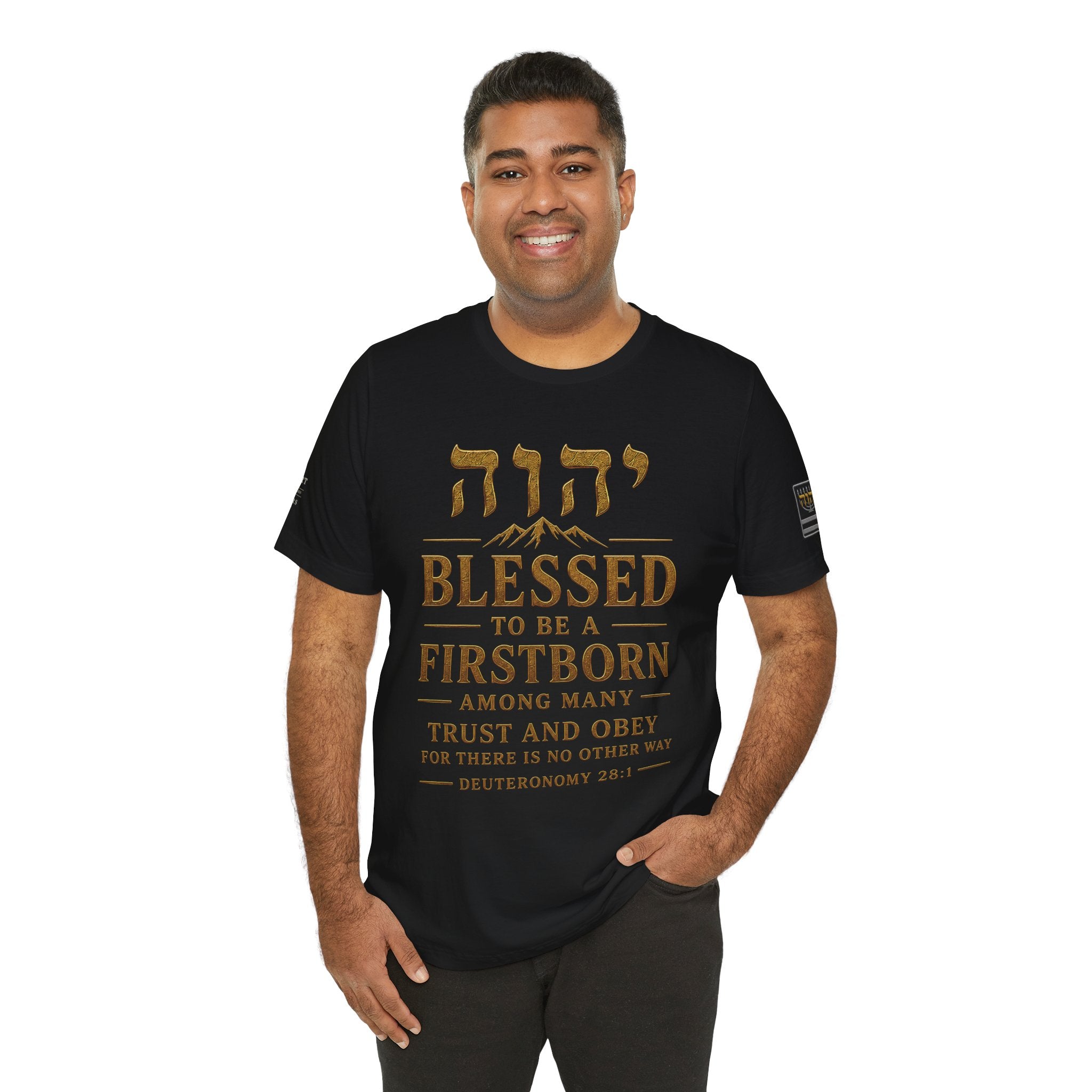 TRUST AND OBEY | Deuteronomy 28:1 | Bella+Canvas 3001 Premium Faith Shirt