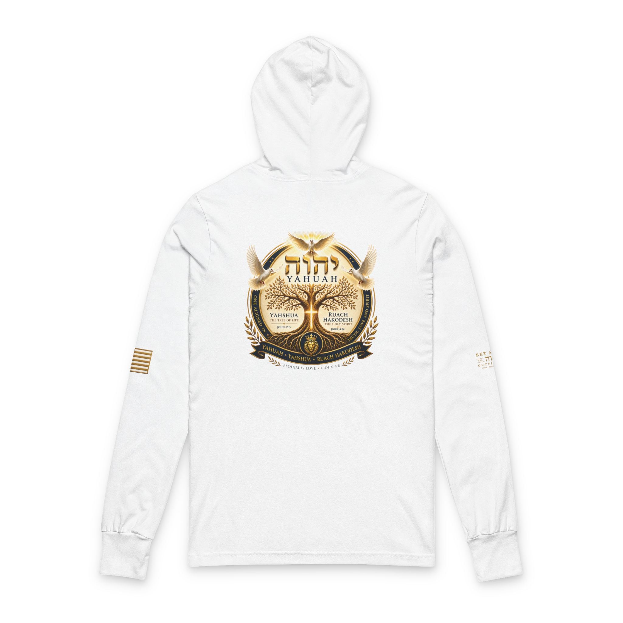 YAHUAH • YAHSHUA • RUACH HAKODESH | Unisex Hooded Long Sleeve Tee